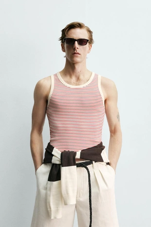 Майка в полоску жаккард X Aaron Levine