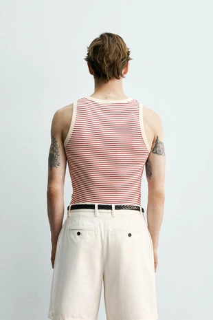 Майка в полоску жаккард X Aaron Levine