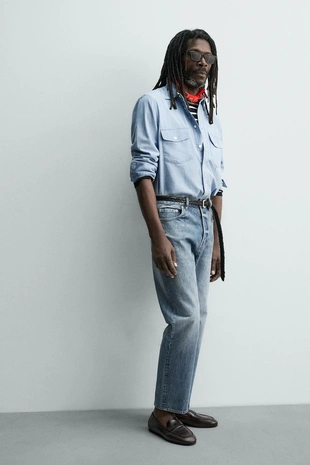 Лоферы из кожи с планкой и подошвой Vibram® Zara «Aaron Levine»- Заказать в России