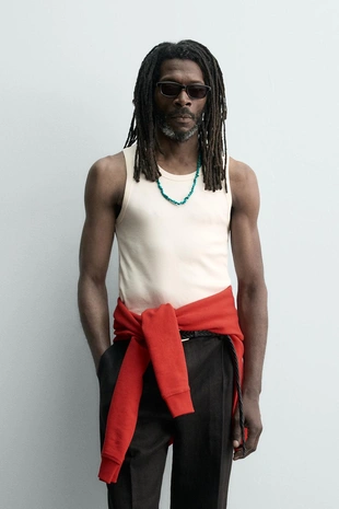 Майка жаккард в полоску X аарон левин- Заказать в России