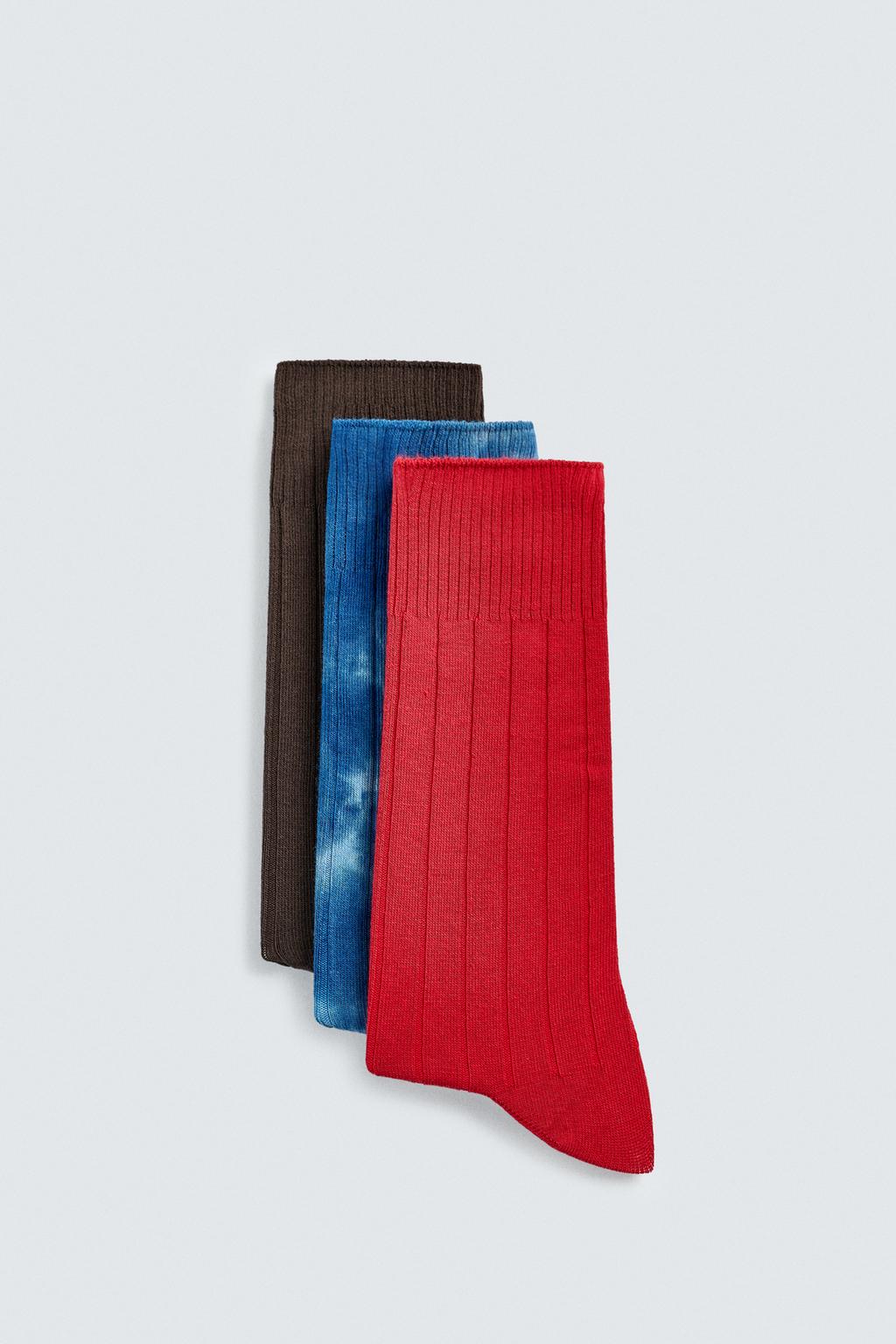 НАБОР ИЗ 3 ПАР НОСКОВ В РУБЧИК Zara «Aaron Levine»