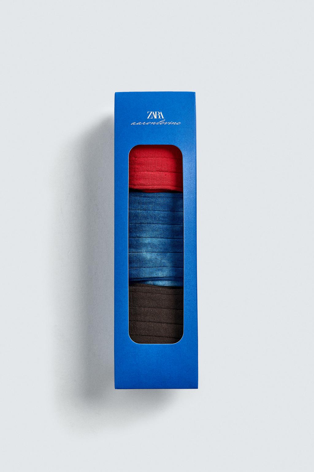 НАБОР ИЗ 3 ПАР НОСКОВ В РУБЧИК Zara «Aaron Levine»