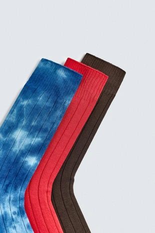 Набор из 3 пар носков в рубчик Zara «Aaron Levine»