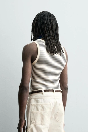 Майка жаккард в полоску X аарон левин- Заказать в России