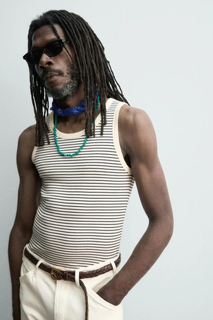 Майка жаккард в полоску X аарон левин- Заказать в России