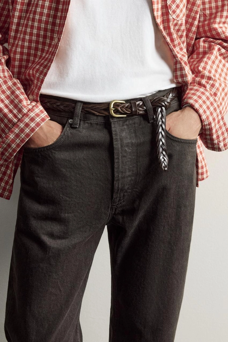 Плетёный кожаный ремень Zara «Aaron Levine»