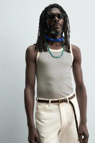 Плетеный кожаный ремень Zara «Aaron Levine»- Заказать в России