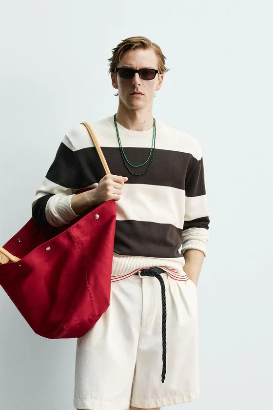 ЖАККАРДОВЫЙ СВИТЕР В ПОЛОСКУ Zara «Aaron Levine»