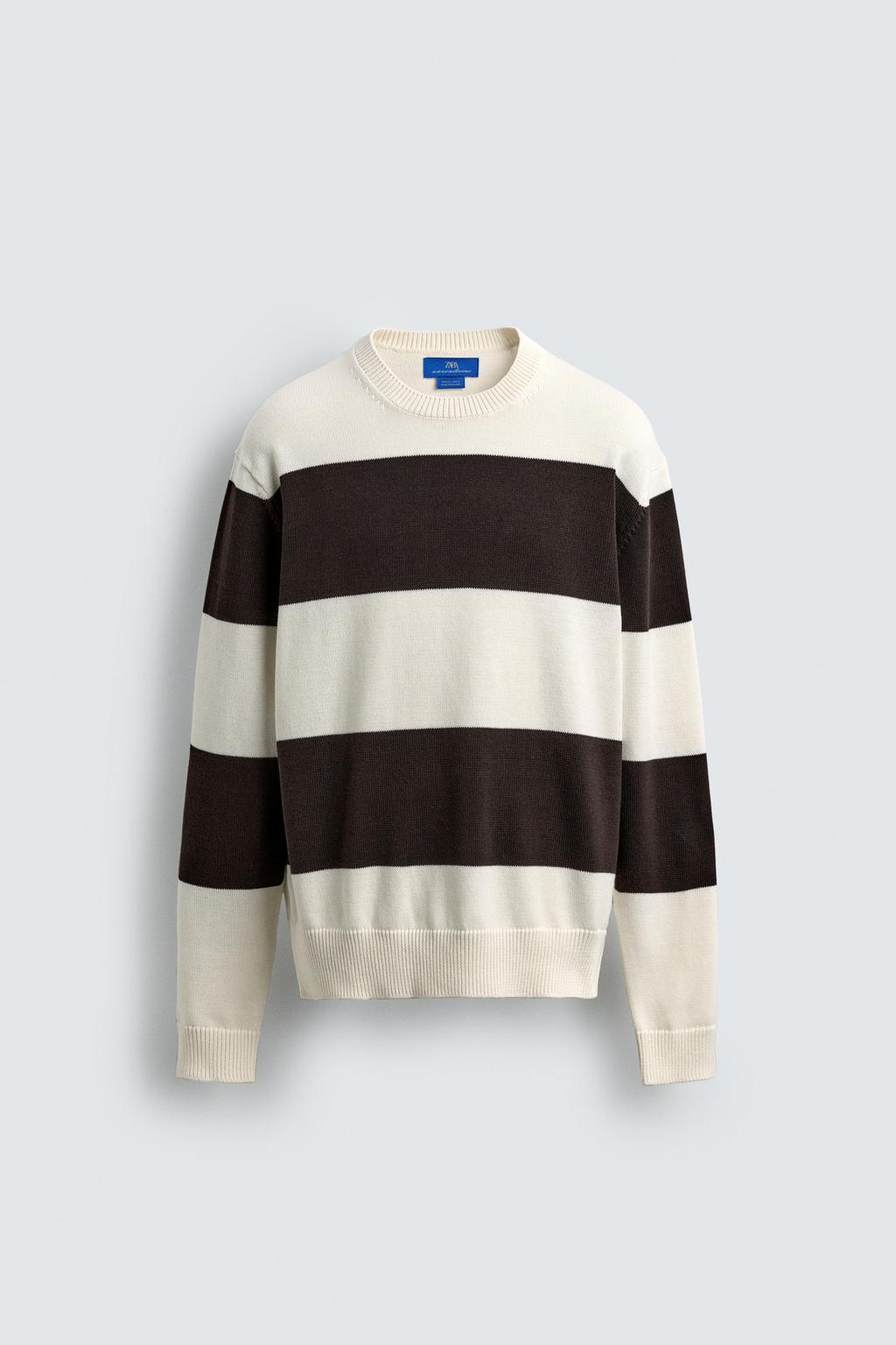 ЖАККАРДОВЫЙ СВИТЕР В ПОЛОСКУ Zara «Aaron Levine»