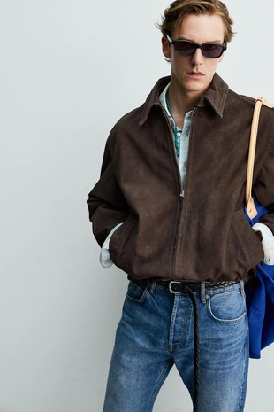 Замшевая куртка стандартной посадки Zara «Aaron Levine»- Заказать в России