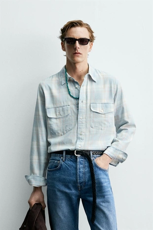 Легкая джинсовая рубашка Zara «Aaron Levine»