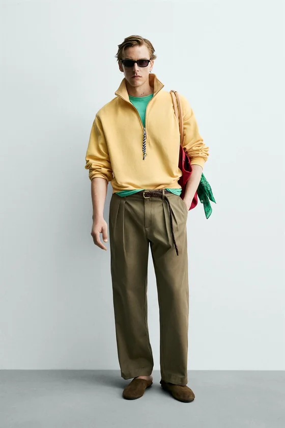БРЮКИ ЧИНОС СО СКЛАДКАМИ Zara «Aaron Levine»