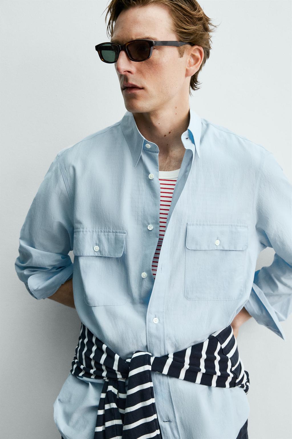 РУБАШКА СВОБОДНОГО КРОЯ С КАРМАНАМИ Zara «Aaron Levine»