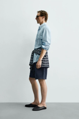 Рубашка свободного кроя с карманами Zara «Aaron Levine»