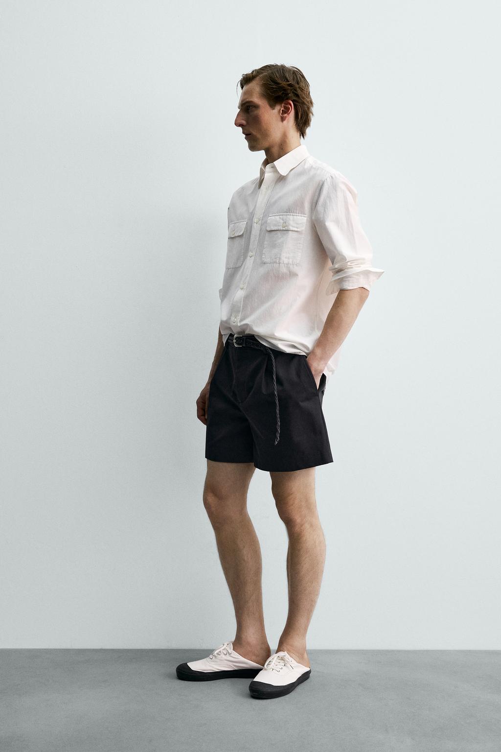 КОРОТКИЕ ШОРТЫ С ЗАЩИПАМИ Zara «Aaron Levine»