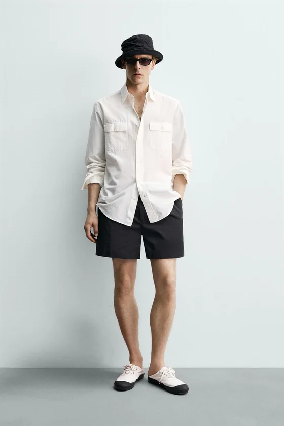 КОРОТКИЕ ШОРТЫ С ЗАЩИПАМИ Zara «Aaron Levine»