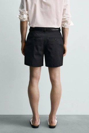 Короткие шорты с защипами Zara «Aaron Levine»- Заказать в России