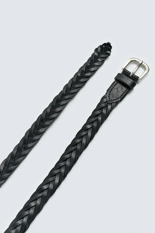 Плетеный кожаный ремень Zara «Aaron Levine»- Заказать в России