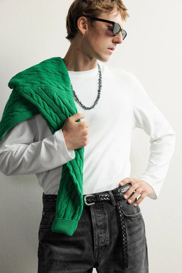 ПЛЕТЕНЫЙ КОЖАНЫЙ РЕМЕНЬ Zara «Aaron Levine»