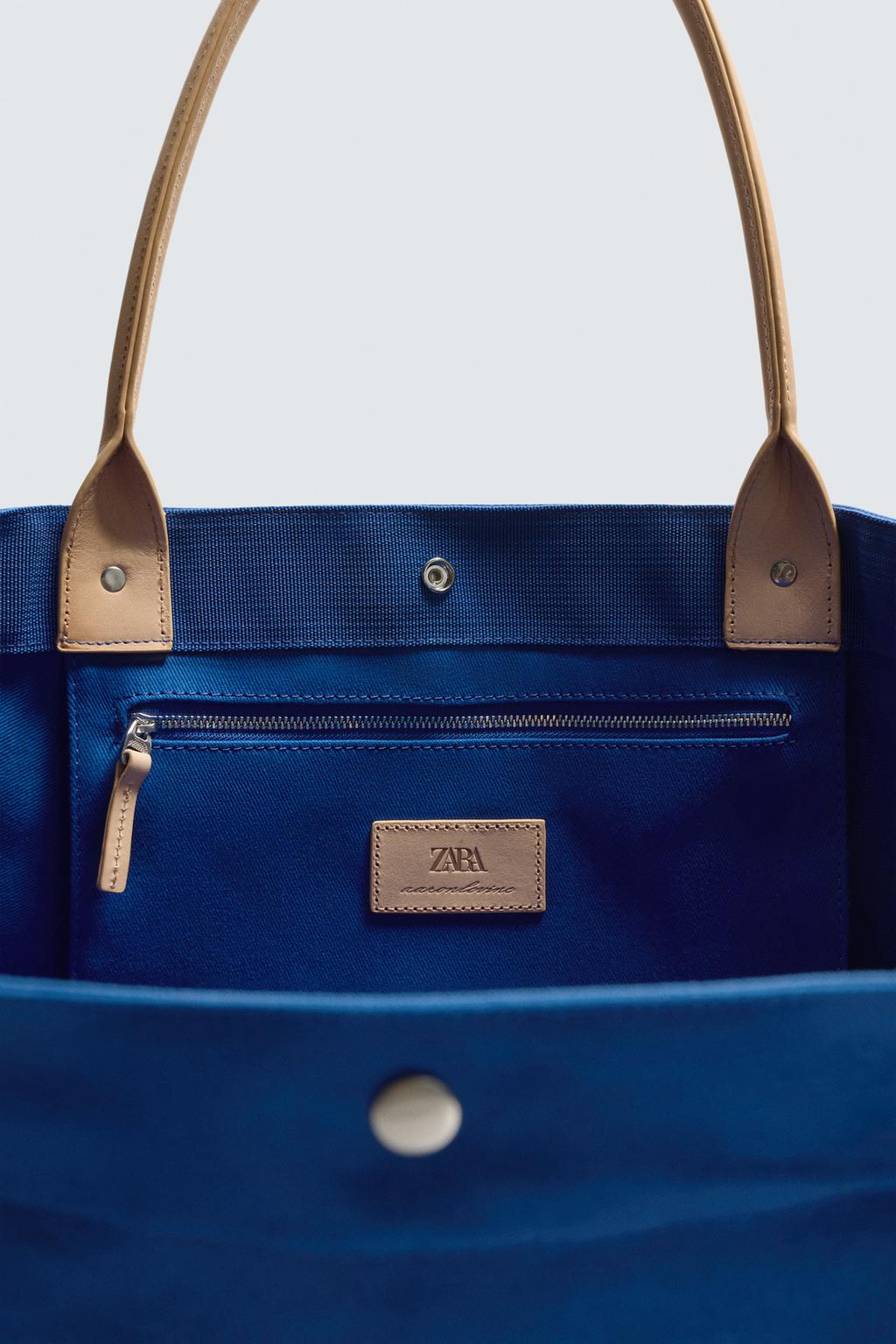 ШОПЕР Zara «Aaron Levine» КОЖАНЫЕ ДЕТАЛИ