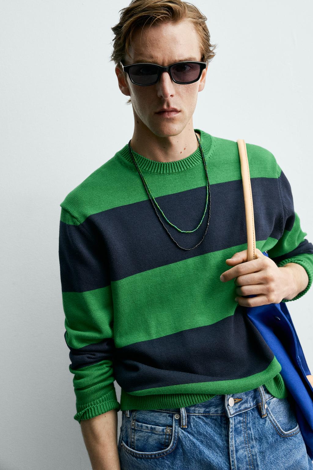 ЖАККАРДОВЫЙ СВИТЕР В ПОЛОСКУ Zara «Aaron Levine»