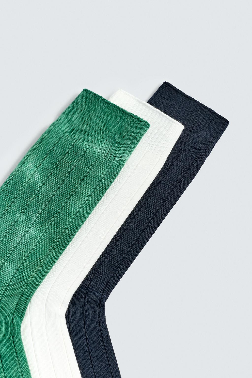 НАБОР ИЗ 3 ПАР НОСКОВ В РУБЧИК Zara «Aaron Levine»