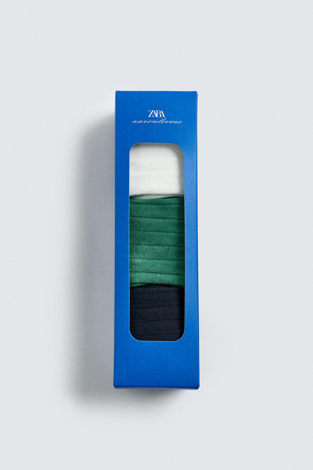 НАБОР ИЗ 3 ПАР НОСКОВ В РУБЧИК Zara «Aaron Levine»