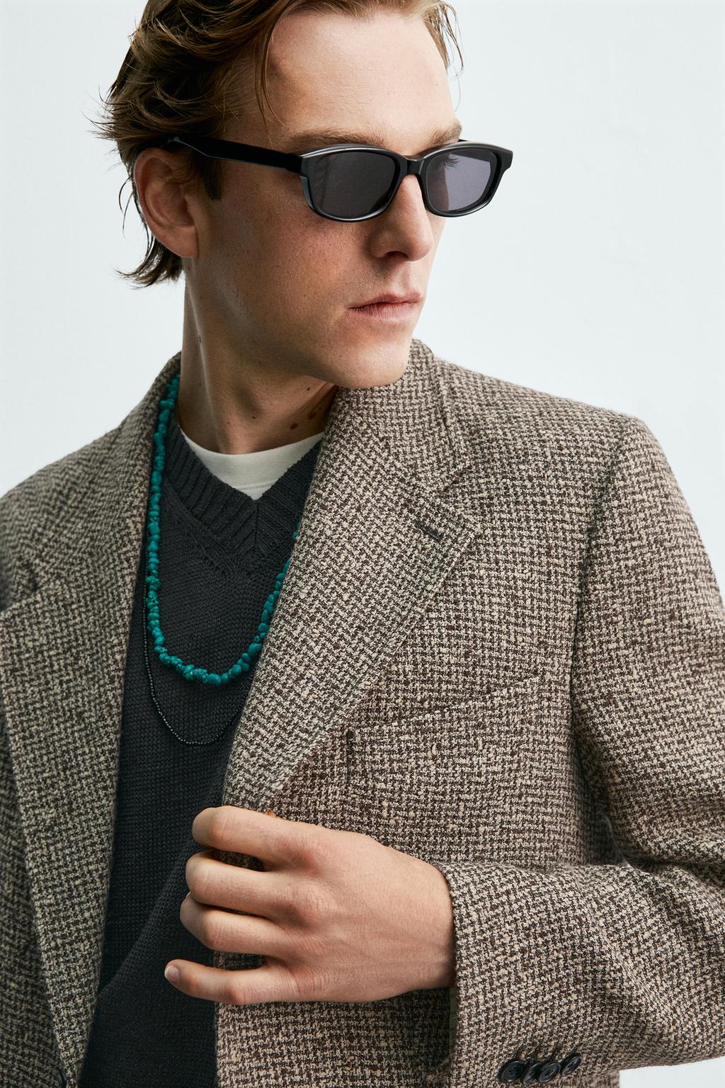 БЛЕЙЗЕР ИЗ СМЕСОВОЙ ШЕРСТИ И ХЛОПКА — Zara «Aaron Levine»