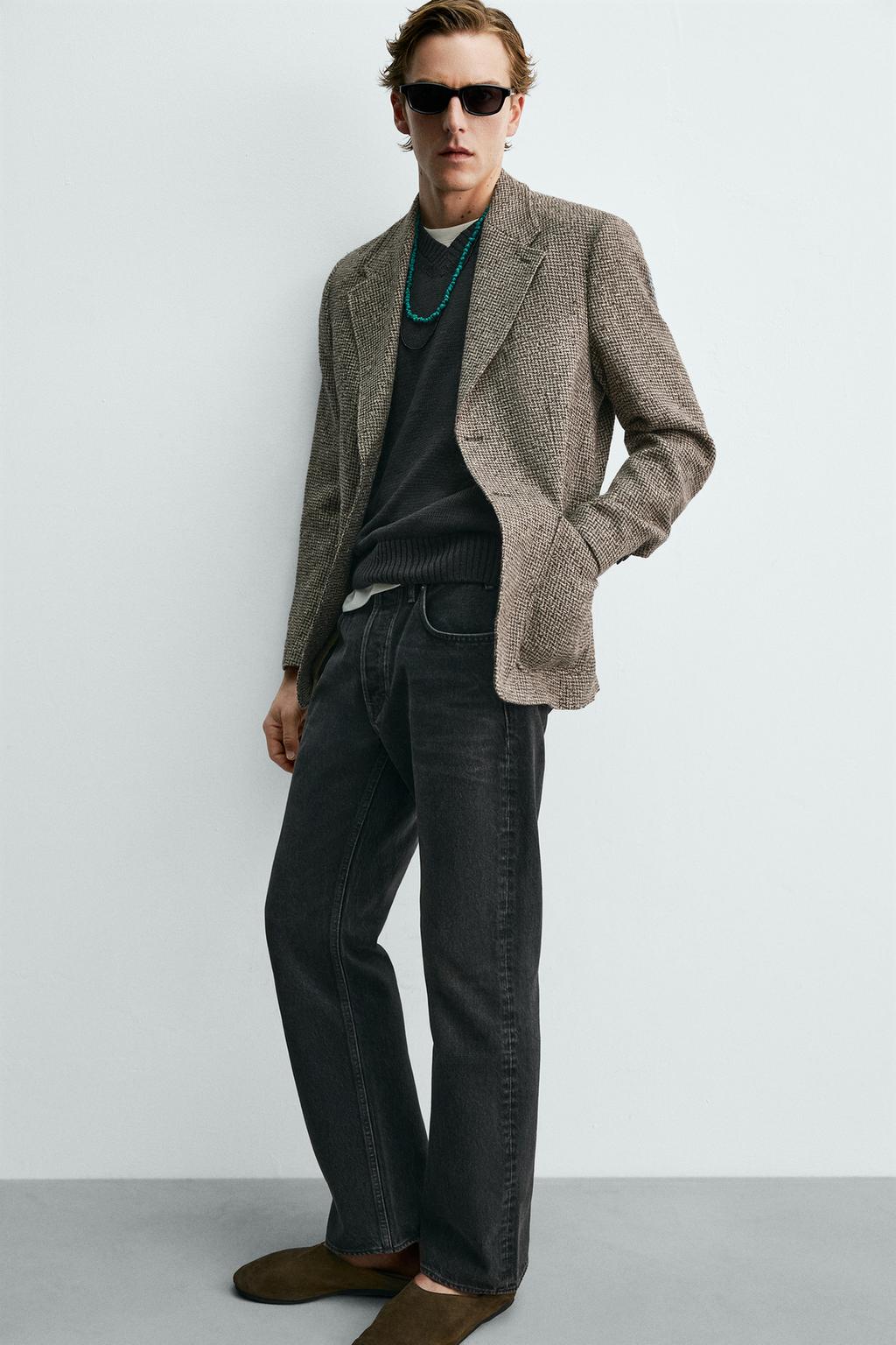 БЛЕЙЗЕР ИЗ СМЕСОВОЙ ШЕРСТИ И ХЛОПКА — Zara «Aaron Levine»