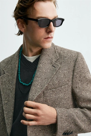 Блейзер из смесовой шерсти и хлопка — Zara «Aaron Levine»- Заказать в России