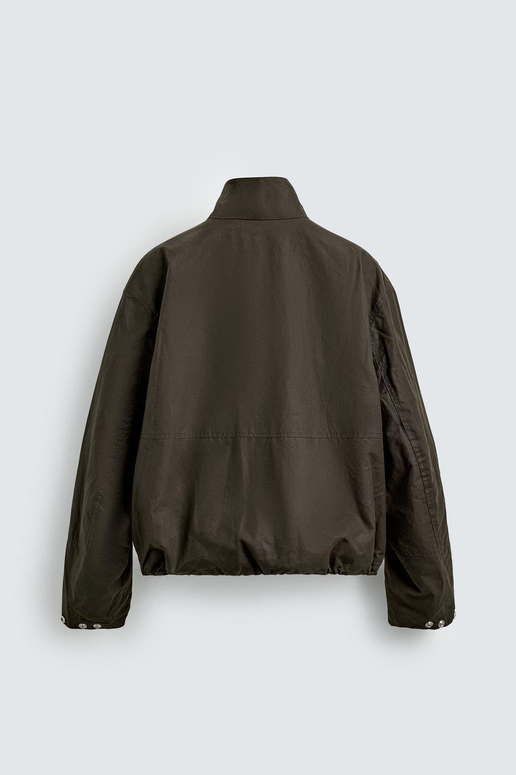 УКОРОЧЕННАЯ КУРТКА Zara «Aaron Levine» С ЭФФЕКТОМ ВОЩЕНОЙ ТКАНИ