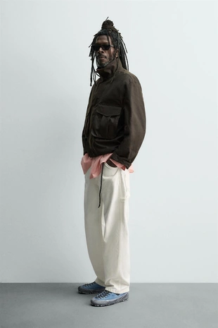 Укороченная куртка Zara «Aaron Levine» с эффектом вощеной ткани- Заказать в России