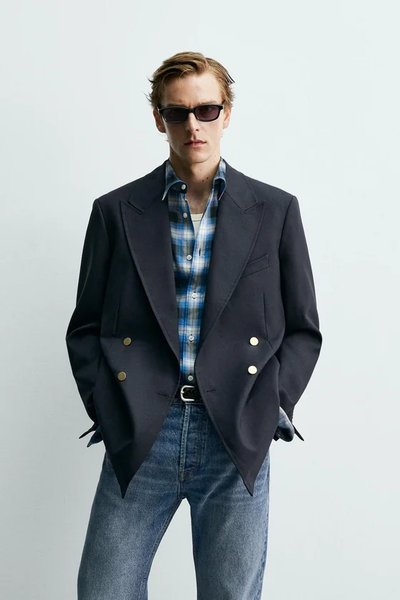 ДВУБОРТНЫЙ БЛЕЙЗЕР ИЗ 100% ШЕРСТИ Zara «Aaron Levine»