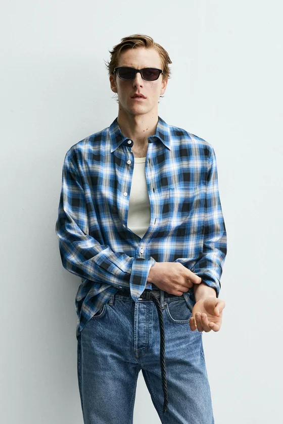 РУБАШКА СВОБОДНОГО КРОЯ В КЛЕТКУ Zara «Aaron Levine»