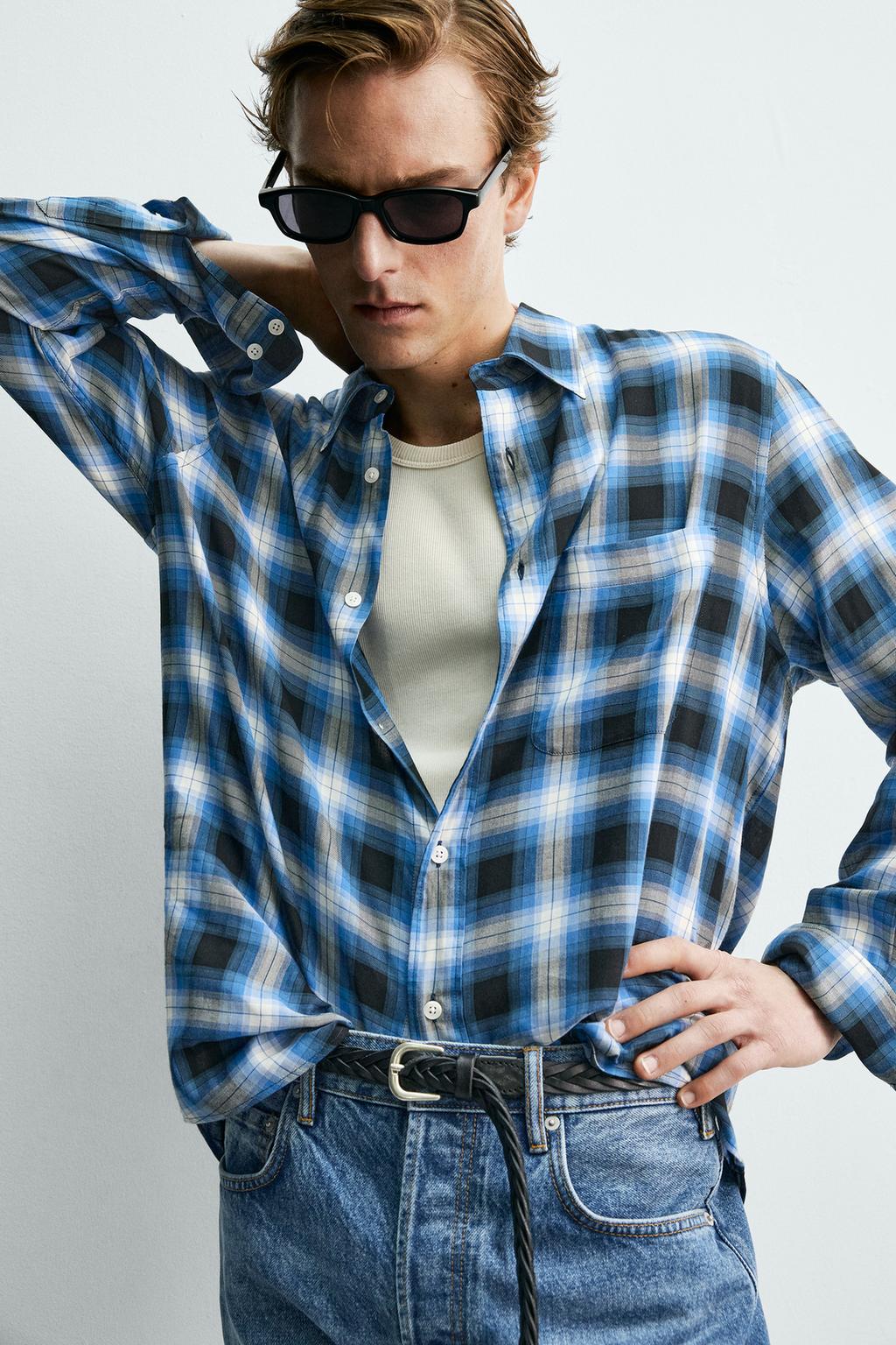 РУБАШКА СВОБОДНОГО КРОЯ В КЛЕТКУ Zara «Aaron Levine»