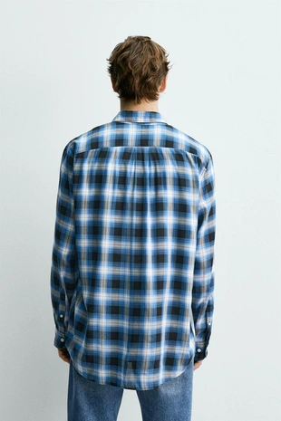 Рубашка свободного кроя в клетку Zara «Aaron Levine»- Заказать в России