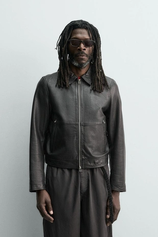 Кожаная куртка Zara «Aaron Levine»- Заказать в России