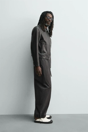 Кожаная куртка Zara «Aaron Levine»- Заказать в России