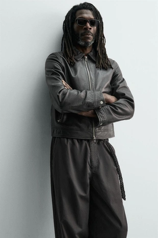 Кожаная куртка Zara «Aaron Levine»- Заказать в России