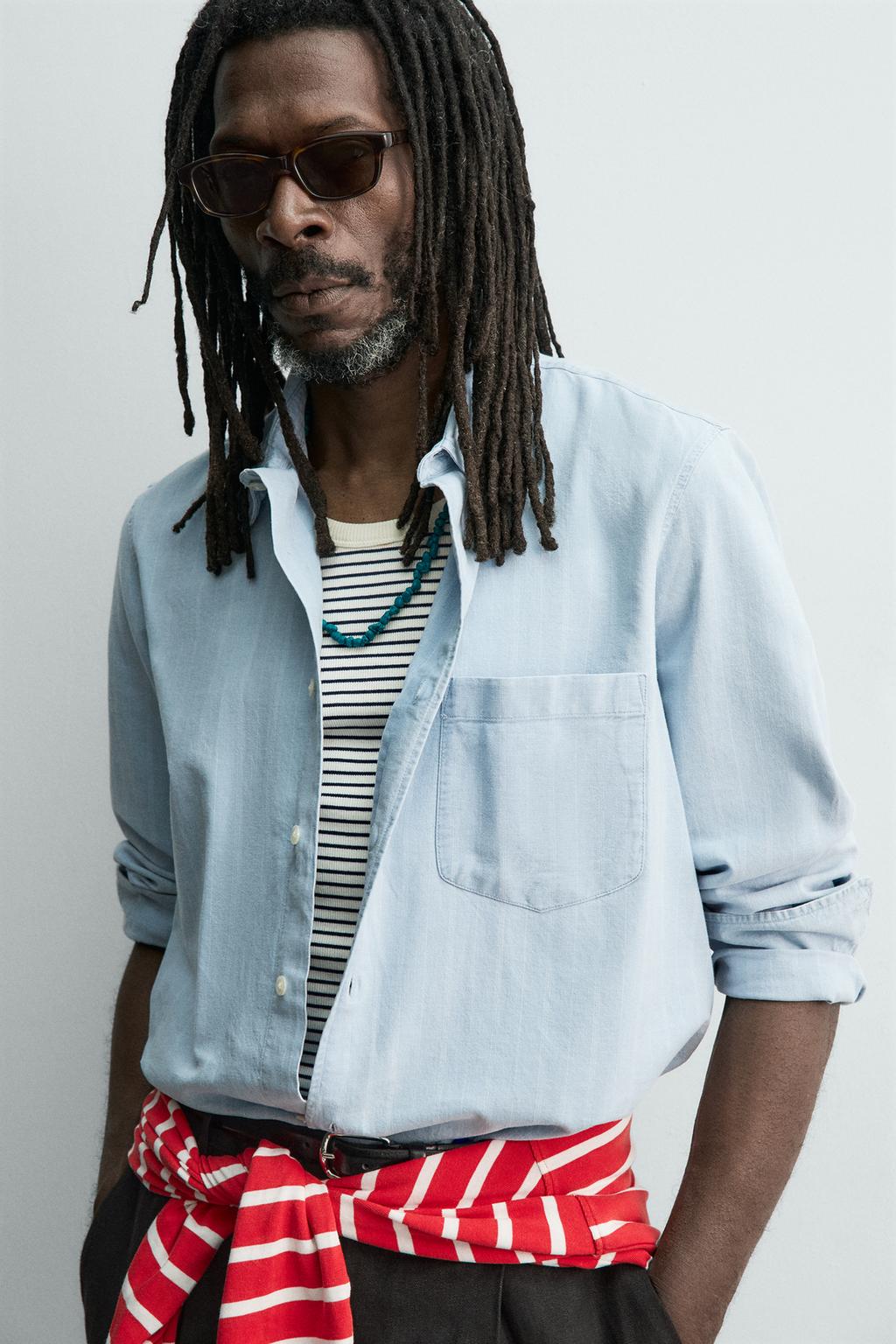 РУБАШКА ЖАККАРДОВЫЙ ДЕНИМ Zara «Aaron Levine»