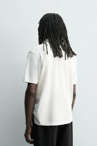 Поло пике с эффектом потертости Zara «Aaron Levine»- Заказать в России