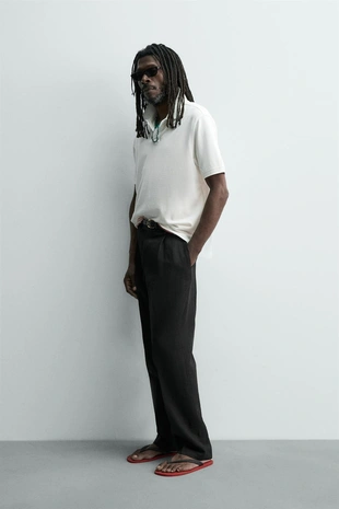 Поло пике с эффектом потертости Zara «Aaron Levine»- Заказать в России