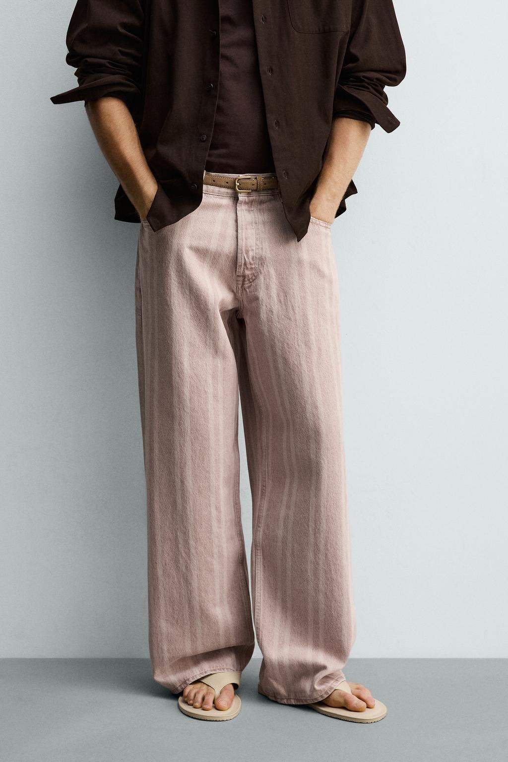 ДЖИНСЫ  В ПОЛОСКУ С ПРИНТОМ