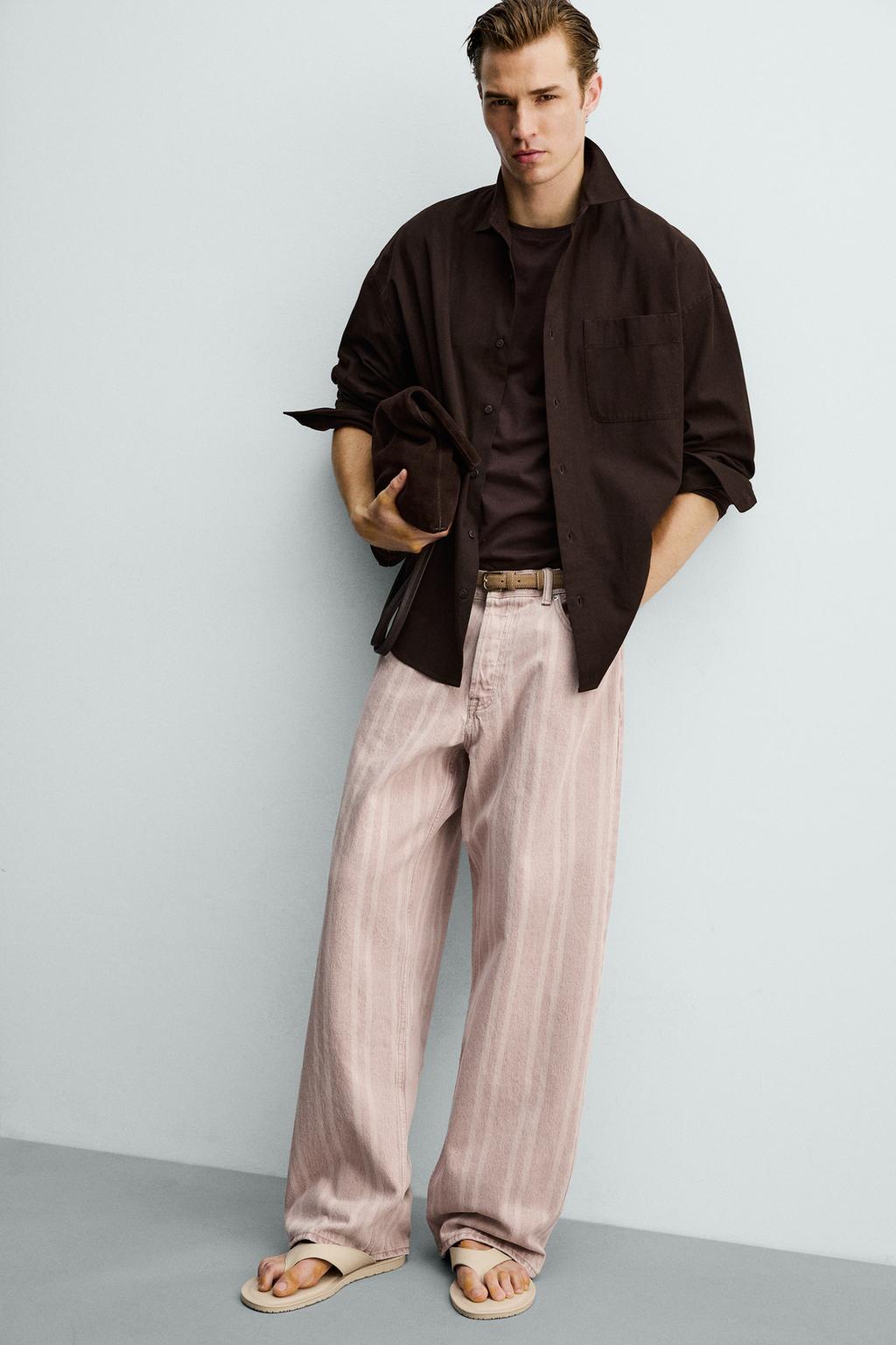 ДЖИНСЫ  В ПОЛОСКУ С ПРИНТОМ