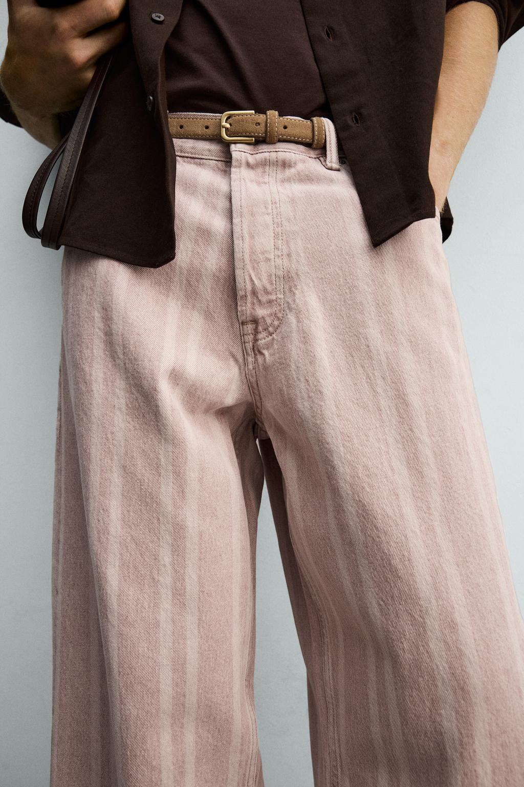 ДЖИНСЫ  В ПОЛОСКУ С ПРИНТОМ