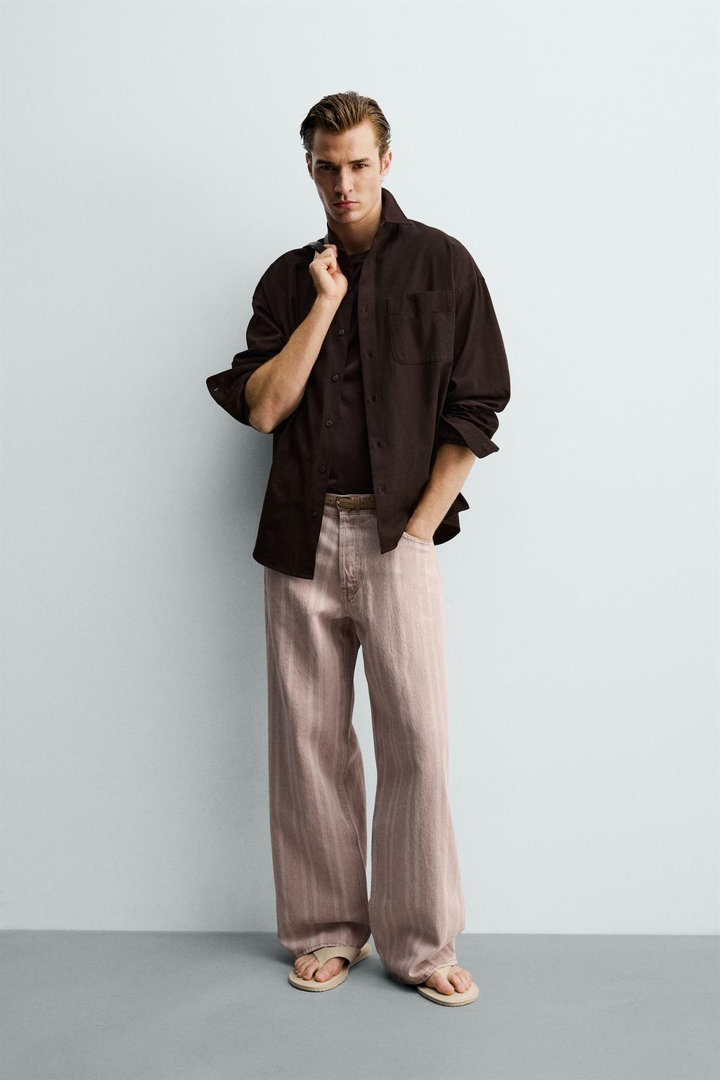 ДЖИНСЫ  В ПОЛОСКУ С ПРИНТОМ