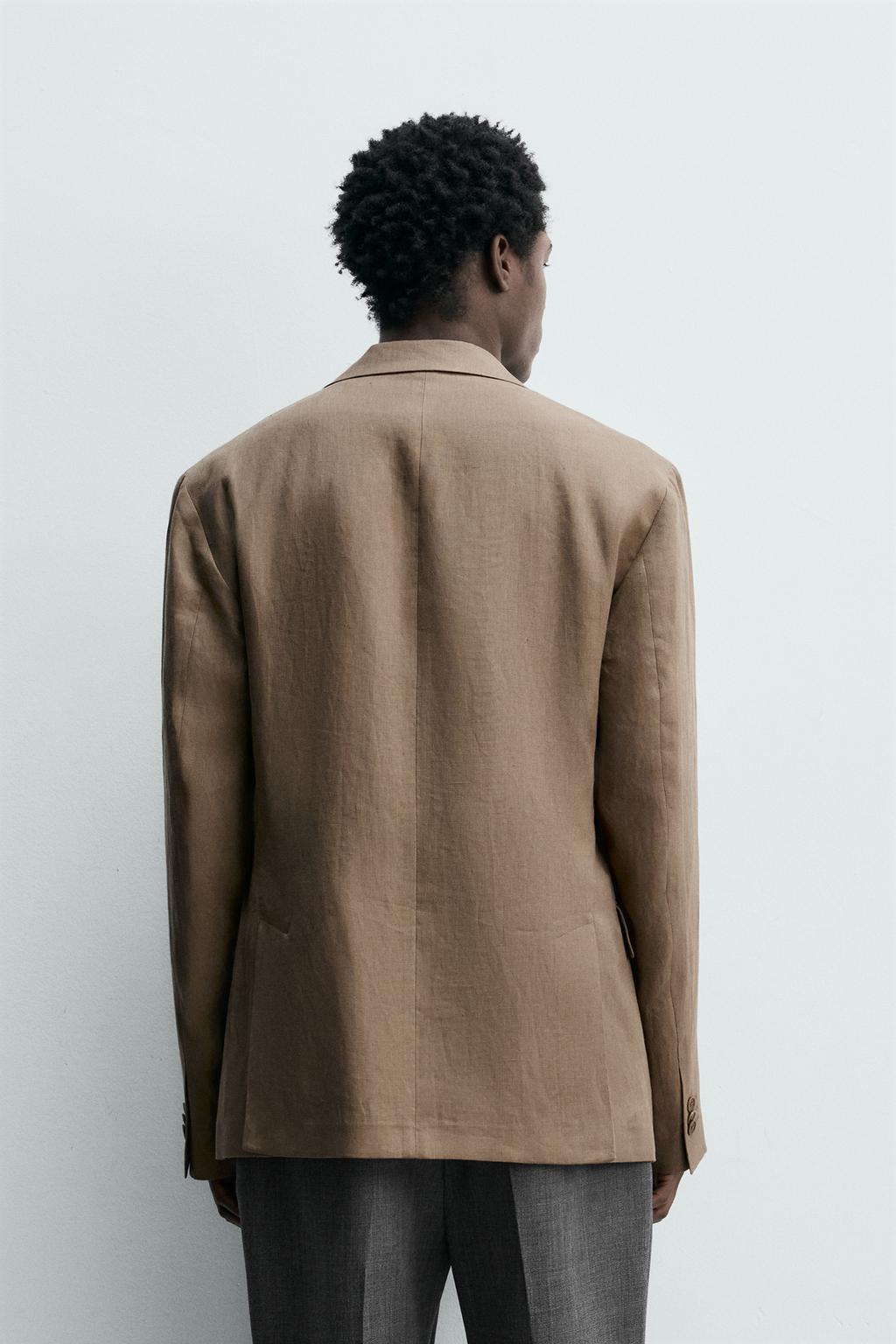 ДВУБОРТНЫЙ КОСТЮМНЫЙ БЛЕЙЗЕР ИЗ 100% ЛЬНА