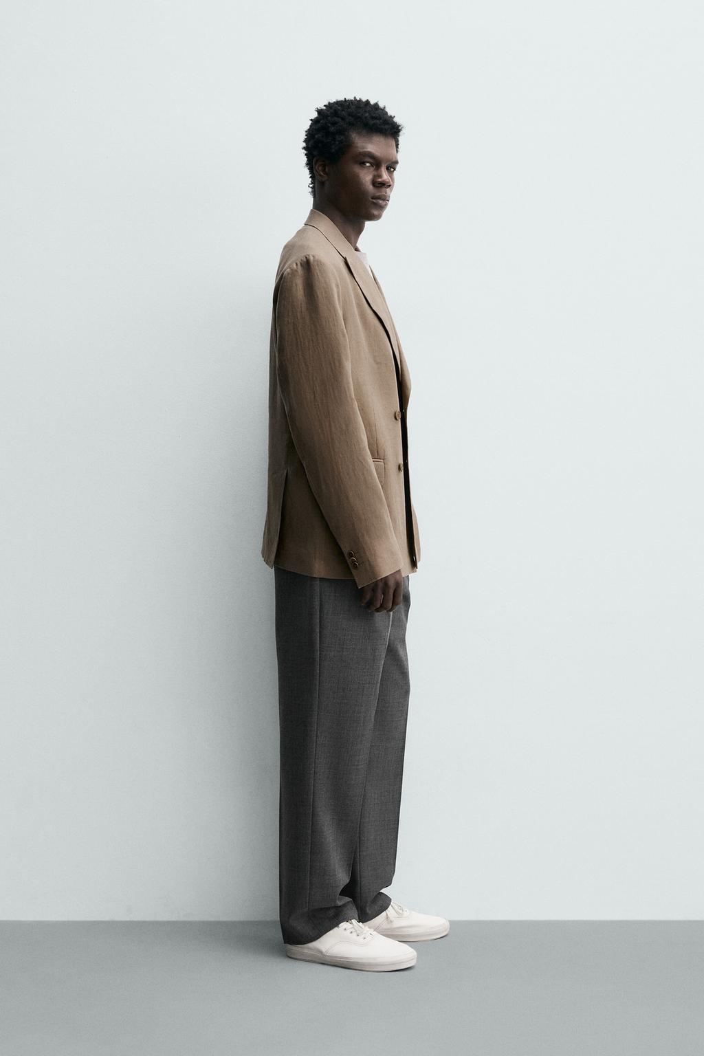 ДВУБОРТНЫЙ КОСТЮМНЫЙ БЛЕЙЗЕР ИЗ 100% ЛЬНА