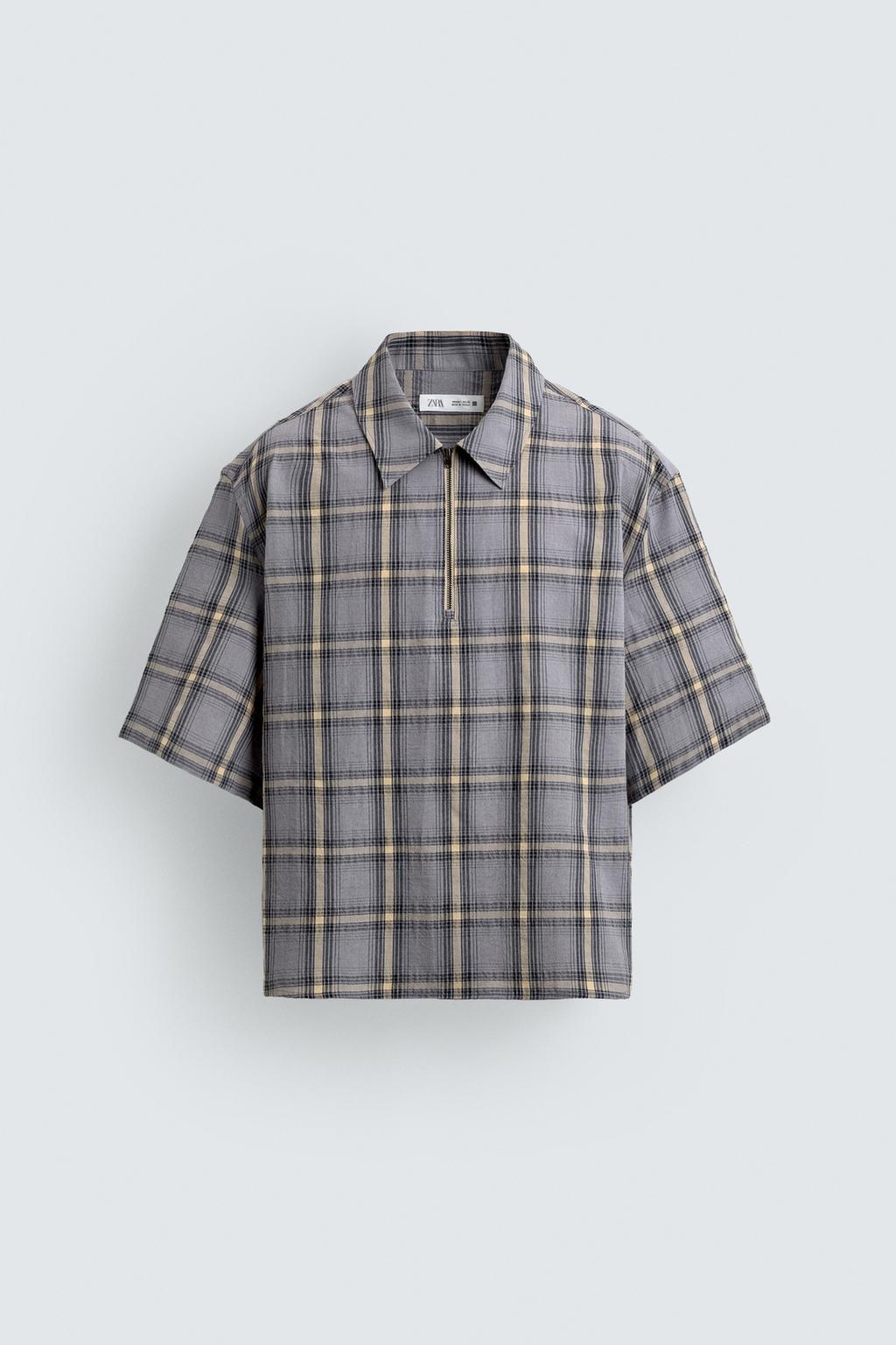 РУБАШКА-ПОЛО В КЛЕТКУ НА МОЛНИИ