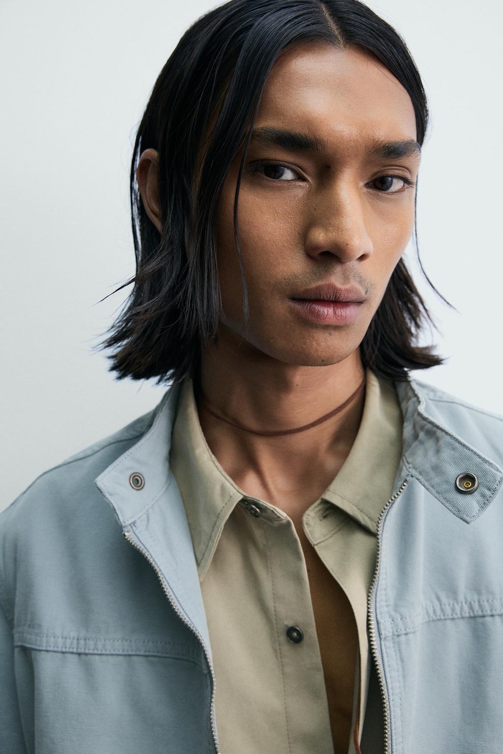 КУРТКА СВОБОДНОГО КРОЯ ИЗ ХЛОПКА С ЭФФЕКТОМ ПОТЕРТОСТИ